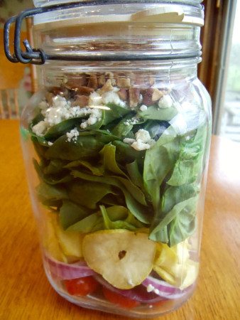 Salad in a fermenting jar