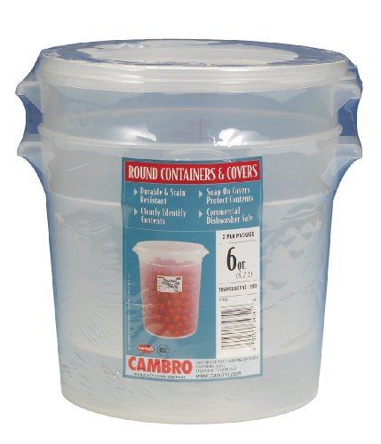 Cambro RFS6PPSW2190 6-Quart Round Food-Storage Container with Lid