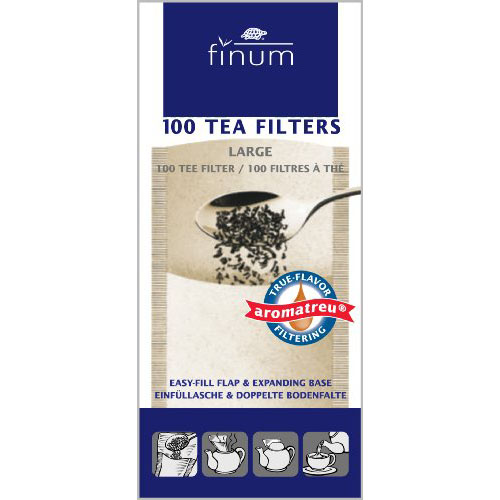 Finum 100 Tea Filters, Large, Brown