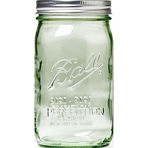 6 Ball Mason Heritage Green Canning Jars Quart32oz w/Lids & Bands NEW