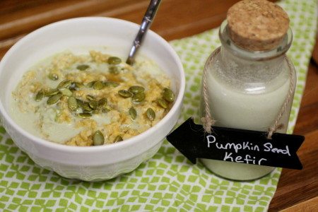 Pumpkin Seed Kefir Topped Oatmeal