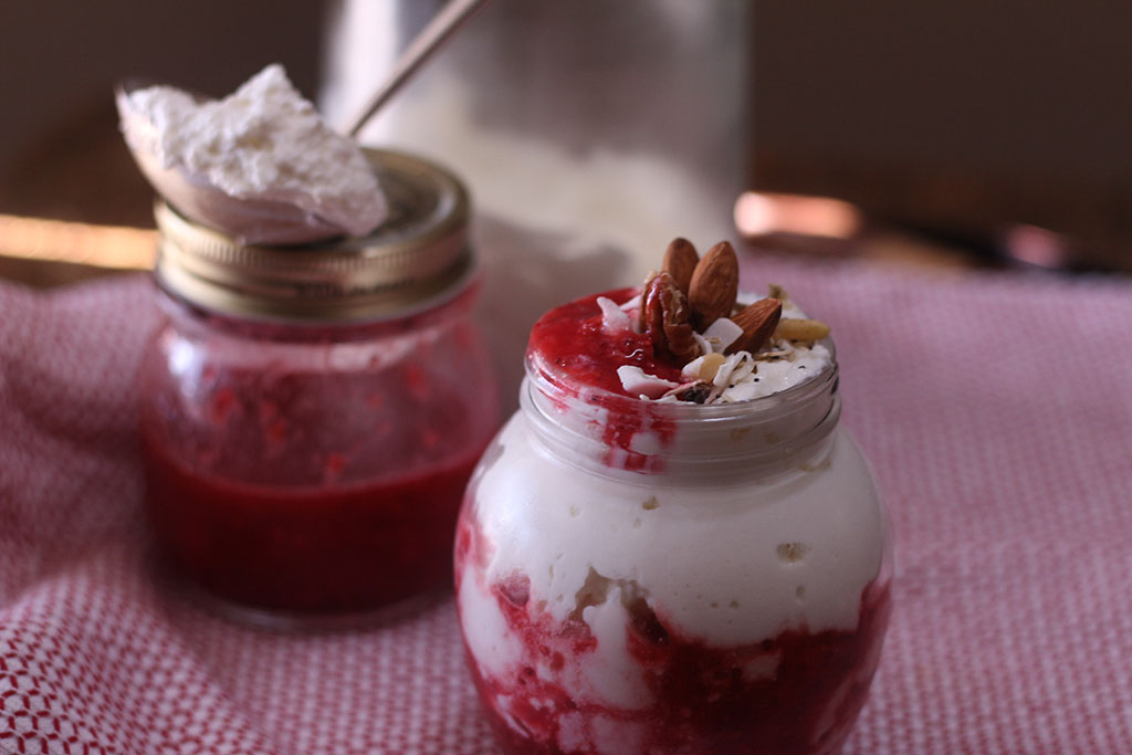 Kefir and Raspberries Kefir and Raspberries
