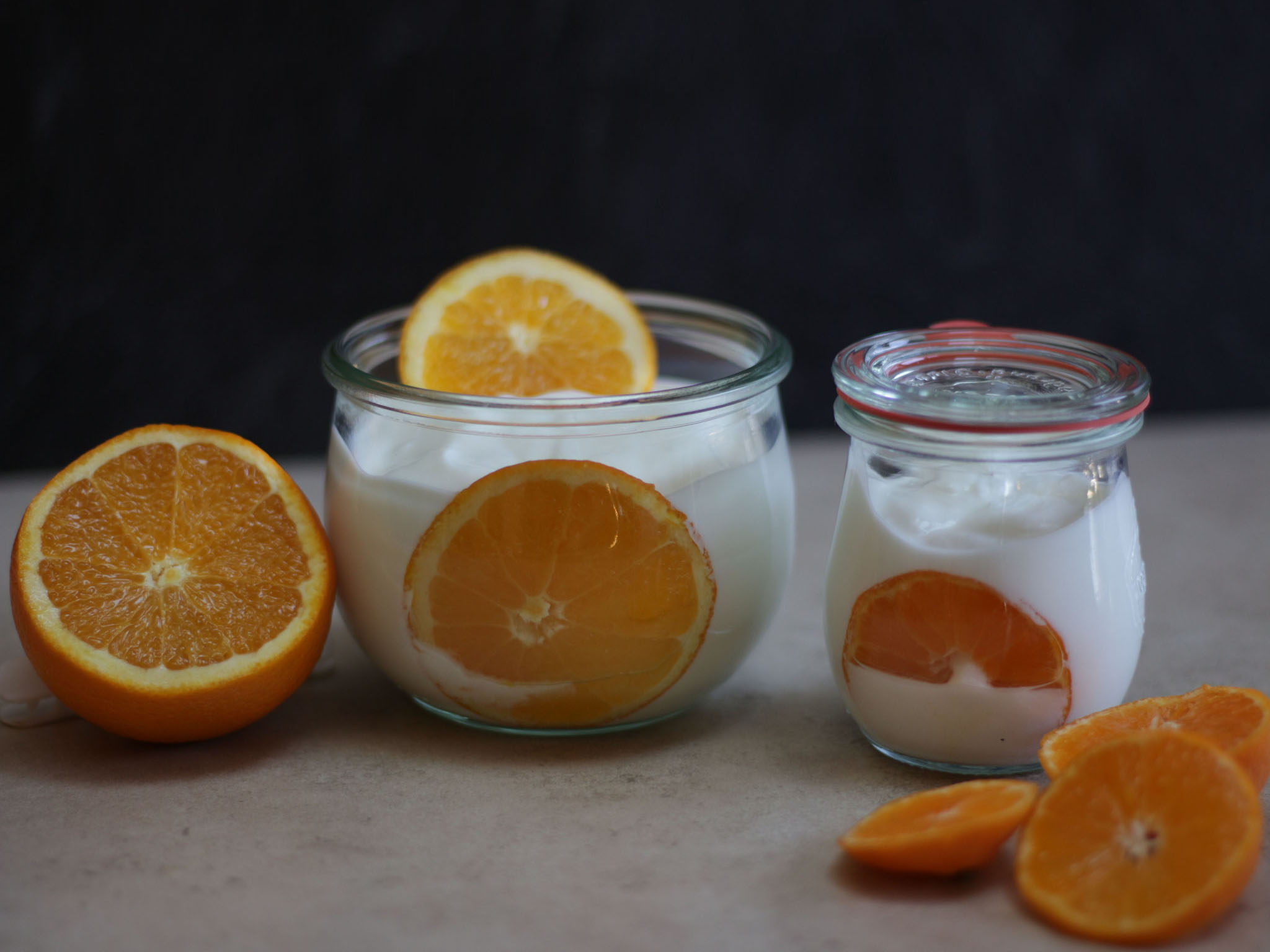Kefir Second Fermented with Oranges Kefir Second Fermented with Oranges