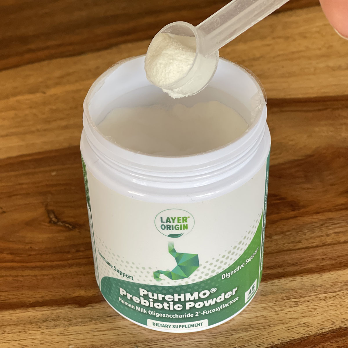 PureHMO Prebiotic Powder and scoop