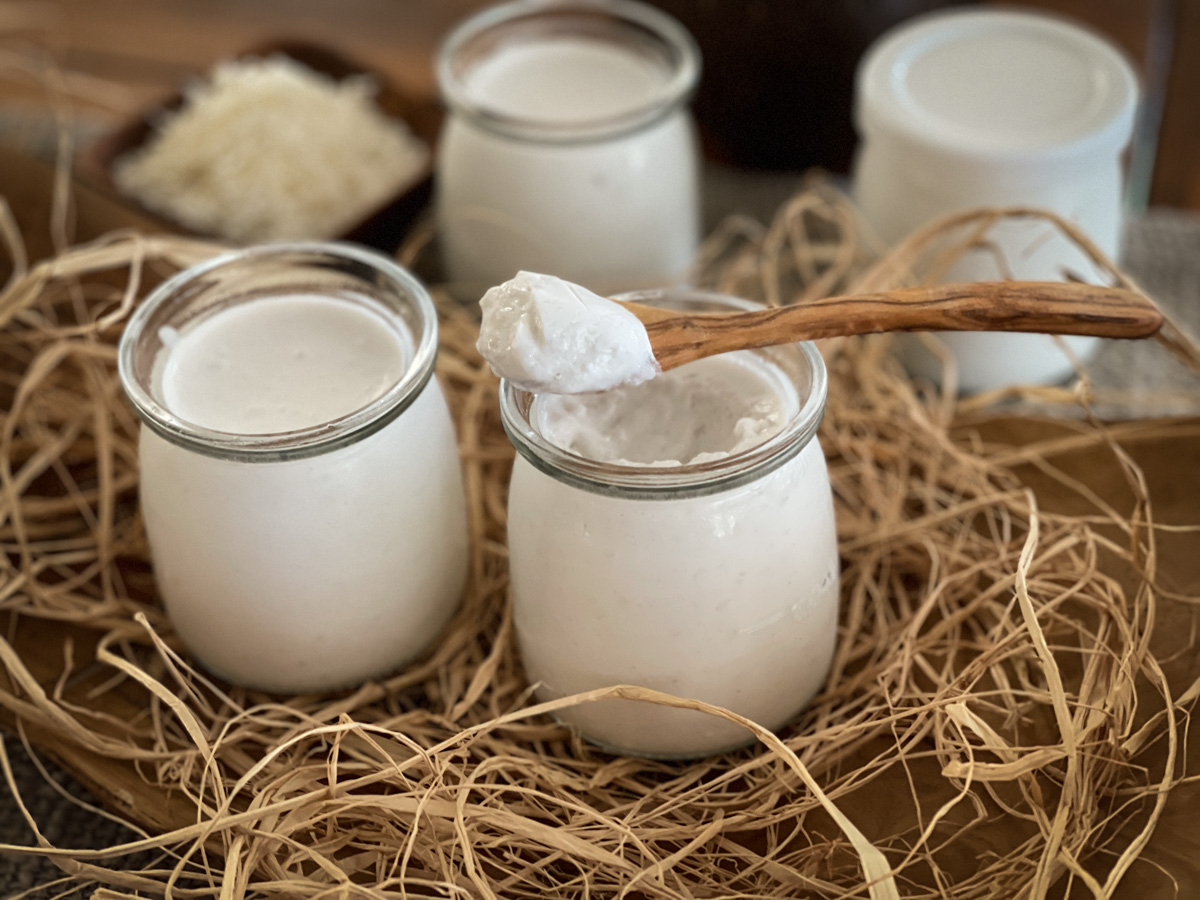 4 Tarros de cerámica Luvele de 400 ml para yogur