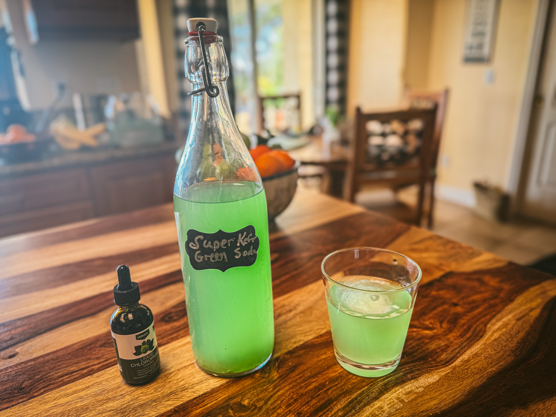 Green kefir soda