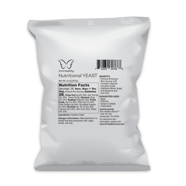 Trim Healthy Nutritional Yeast Non-Fortified 8oz Bag