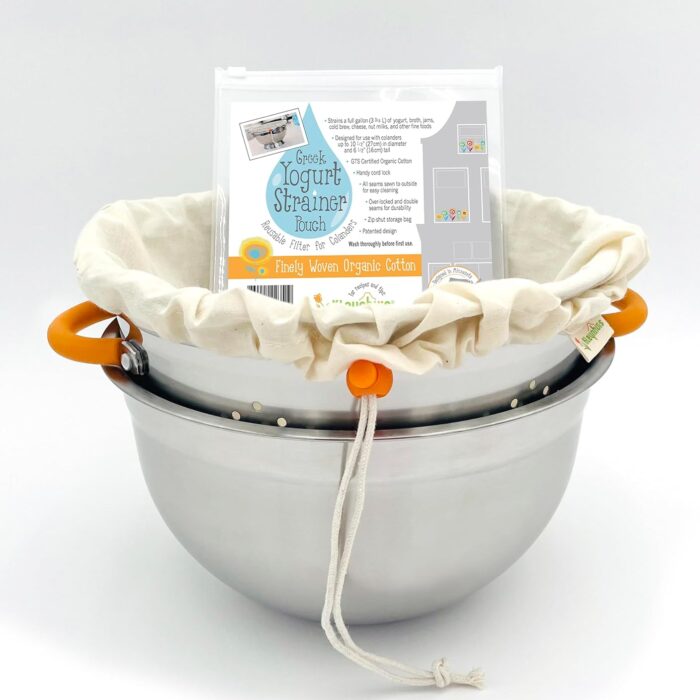 Yogurt Strainer Set: Bowl and Pouch