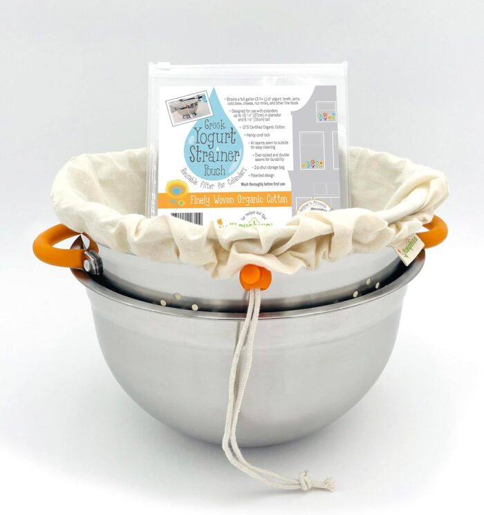 Yogurt Strainer Set: Bowl and Pouch