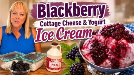 Probiotic Blackberry Cottage Cheese & Yogurt Ice Cream